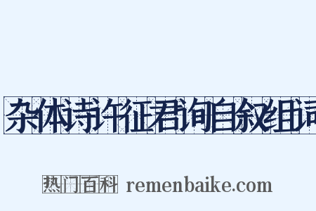 杂体诗许征君询自叙组词是什么意思的图片